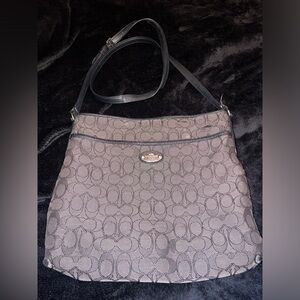 COACH F36182 Signature Jacquard File Bag - Black/Dark Gray